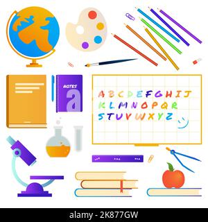 Zurück in die Schule nahtlose Vektor-Muster. Gut geeignet für Textildesign, Geschenkpapier, Tapeten. Vektor. Stock Vektor