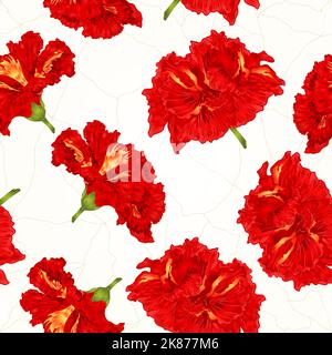 Nahtlose Textur rot Hibiskus tropische Blumen Risse vintage Vektor Illustration Stock Vektor