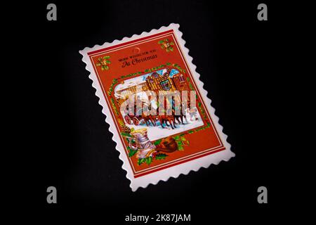 Schöne Vintage-Karten für Weihnachten und Neujahr Stockfoto