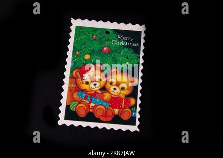 Schöne Vintage-Karten für Weihnachten und Neujahr Stockfoto