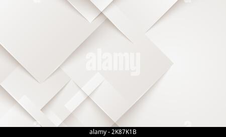 Abstract Banner Design Vorlage weiße Quadrate geometrische Muster Papier Schnitt Stil auf sauberen Hintergrund. Vektorgrafik Stock Vektor