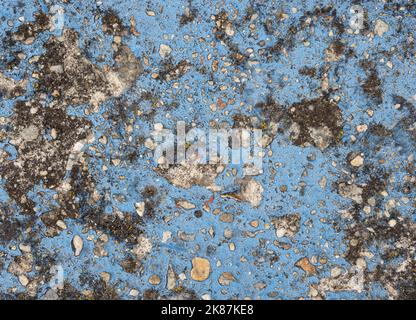 Hochwertiger blau lackierter Betonhintergrund. Vorderansicht mit Kopierplatz. Stockfoto