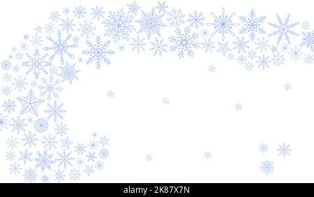 Schneeflocken festliche Weihnachten Vorlage Vektor-Illustration, Neujahr Feiertag Feier Hintergrund mit Platz für Text, Karte, Poster, Banner desi Stock Vektor
