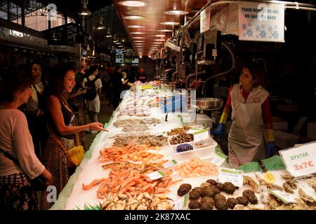 La Boqueria-Markt in Barcelona, Spanien Stockfoto