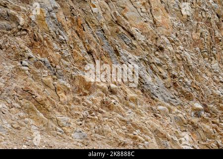 Nahaufnahme des Franziskanerkomplexes in den Marin Headlands - geologischer Hintergrund oder Hintergrund Stockfoto