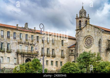 Kirche und Kloster von San Francisco in der Stadt Pontevedra in Galizien, Spanien. Stockfoto