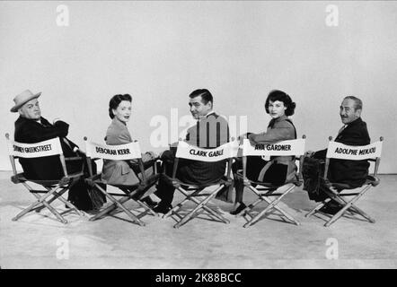 Sidney Greenstreet, Deborah Kerr, Clark Gable, AVA Gardner & Adolphe Menjou Schauspieler & Schauspielerinnen 01 May 1942 **WARNUNG** Dieses Foto ist nur für redaktionelle Verwendung bestimmt und unterliegt dem Copyright der Film Company und/oder des Fotografen, der von der Film- oder Produktionsfirma beauftragt wurde und kann nur durch Publikationen im Zusammenhang mit der Bewerbung von reproduziert werden Der obige Film. Eine obligatorische Gutschrift an die Filmgesellschaft ist erforderlich. Der Fotograf sollte auch bei Bekanntwerden des Fotos gutgeschrieben werden. Ohne schriftliche Genehmigung der Film Company kann keine kommerzielle Nutzung gewährt werden. Stockfoto