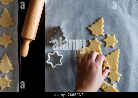 Weihnachtsgurkchen zu Hause machen Stockfoto