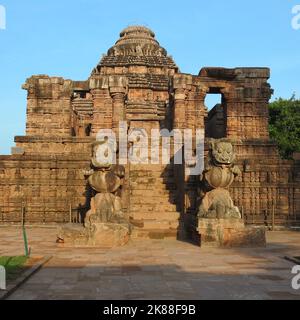 Konark, Orissa, Indien - 20. August 2022, Alter Tempel des Sonnentempels Konark, Orissa, Indien. Stockfoto