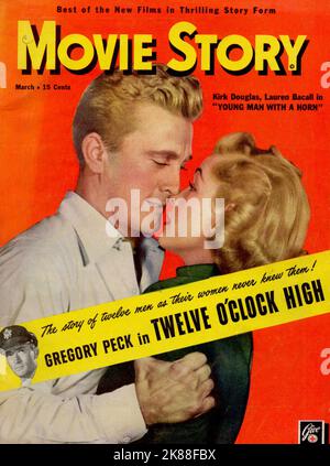 Kirk Douglas & Lauren Bacall Movie Story Magazine Cover Darsteller & Schauspielerin Regie: 09. Februar 1950 **WARNUNG** Dieses Foto ist nur für redaktionelle Zwecke bestimmt und unterliegt dem Copyright der Filmgesellschaft und/oder des Fotografen, der von der Film- oder Produktionsgesellschaft beauftragt wurde, und kann nur durch Publikationen im Zusammenhang mit der Bewerbung des oben genannten Films reproduziert werden. Eine obligatorische Gutschrift an die Filmgesellschaft ist erforderlich. Der Fotograf sollte auch bei Bekanntwerden des Fotos gutgeschrieben werden. Ohne schriftliche Genehmigung der Film Company kann keine kommerzielle Nutzung gewährt werden. Stockfoto