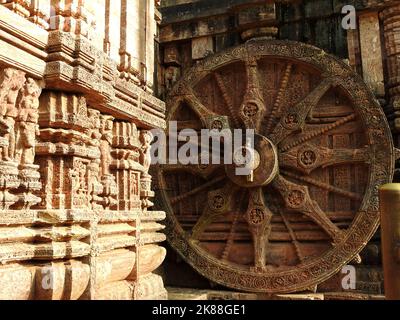 Konark, Orissa, Indien - 20. August 2022, Alter Tempel des Sonnentempels Konark, Orissa, Indien. Stockfoto