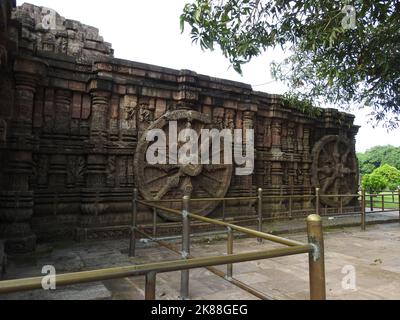 Konark, Orissa, Indien - 20. August 2022, Alter Tempel des Sonnentempels Konark, Orissa, Indien. Stockfoto