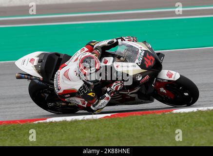Kuala Lumpur, Malaysia. 21. Oktober 2022. Der Japaner Tetsuta Nagashima von LCR Honda Idemitsu steuert sein Motorrad während des MotoGP-freien Trainings des Petronas Grand Prix von Malaysia auf dem Sepang International Circuit. Kredit: SOPA Images Limited/Alamy Live Nachrichten Stockfoto