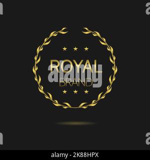 Royal Marke Golden Lorbeerkranz Label Stock Vektor