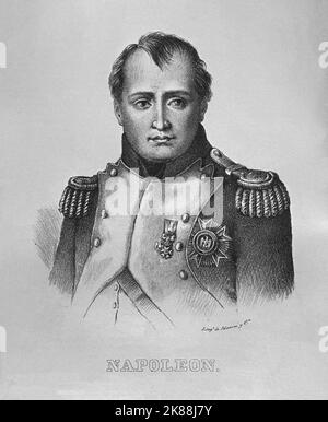 NAPOLEON BONAPARTE 1769/1821- LITOGRAFIA SIGLO XIX. Autor: MANINI. NAPOLEON BONAPARTE 1769/1821 NAPOLEON I. NAPOLEON BONAPARTE (1769-1821) NAPOLEON I. Stockfoto