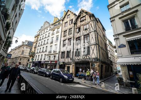 Die ältesten Häuser in Paris Stockfoto