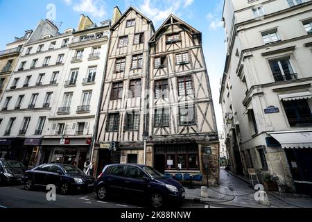 Die ältesten Häuser in Paris Stockfoto