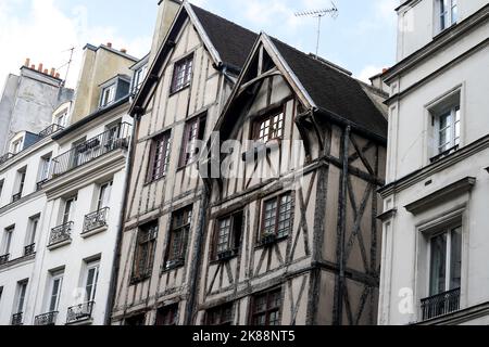 Die ältesten Häuser in Paris Stockfoto