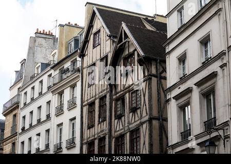 Die ältesten Häuser in Paris Stockfoto