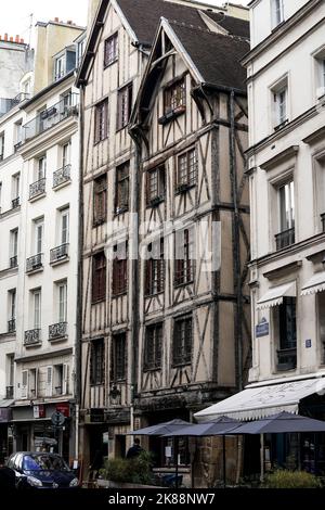 Die ältesten Häuser in Paris Stockfoto