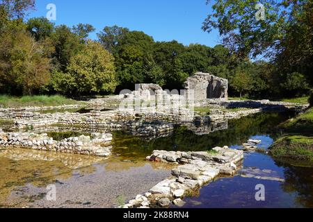 Butrint war eine antike griechische und später römische Stadt und Bistum in Epirus, UNESCO-Weltkulturerbe, Republik Albanien Stockfoto