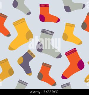 Nahtloses Muster mit bunten Socken. Stock Vektor