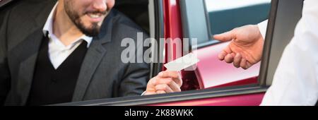 Parkservice. Unterstützung Von Chauffeur-Unternehmen Stockfoto