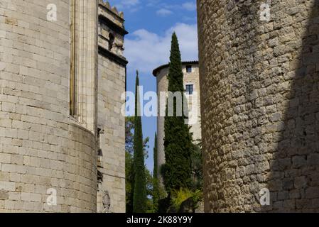 Basílica Parroquial de Sant Feliu de Girona Stockfoto