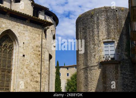 Basílica Parroquial de Sant Feliu de Girona Stockfoto