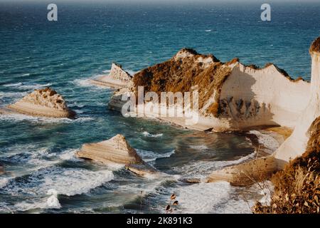Wunderschöne Aussicht auf Kap Drastis auf der Insel Korfu in Griechenland Stockfoto