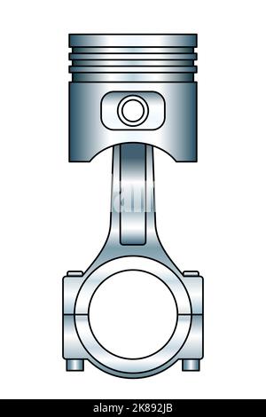 Abbildung eines Motorkolbens mit Pleuelstange Stock Vektor