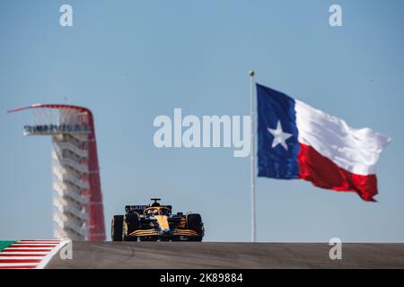 Austin, Texas, USA. 21. Okt 2022. 28 PALOU Alex (SPA), McLaren F1 Team MCL36, Aktion während des Formel 1 Aramco United States Grand Prix 2022, 19. Lauf der FIA Formel 1 Weltmeisterschaft 2022 vom 21. Bis 23. Oktober 2022 auf dem Circuit of the Americas, in Austin, Texas - Photo Xavi Bonilla / DPPI Credit: DPPI Media/Alamy Live News Stockfoto