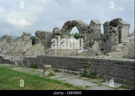 Ruinen des Amphitheaters. Stockfoto