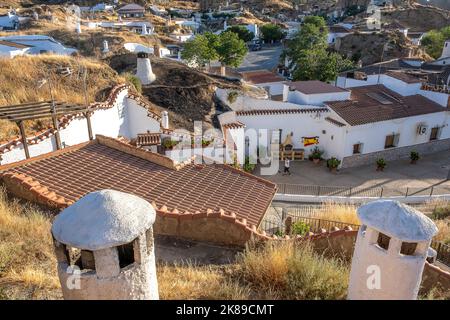 Höhlenwohnungen in Troglodyten Guadix Stockfoto