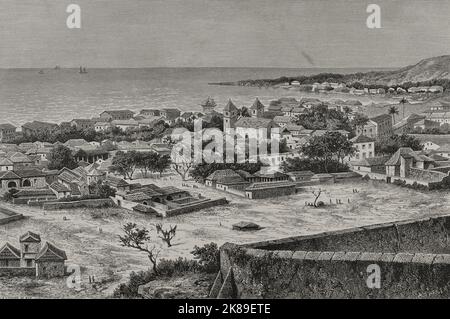 San Pablo de Loanda. Panorama des Hafens. Stockfoto