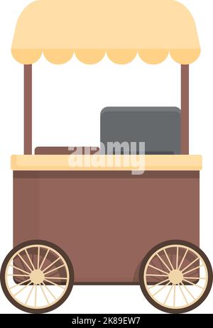 Cartoon-Vektor mit Straßenkorb-Symbol. Kaffeemarkt. Lebensmittelgeschäft Stock Vektor