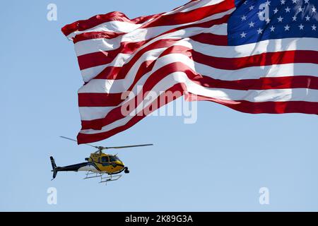 Flagge usa Illustration während des Formel 1 Aramco United States Grand Prix 2022, 19. Runde der FIA Formel 1 Weltmeisterschaft 2022 vom 21. Bis 23. Oktober 2022 auf dem Circuit of the Americas, in Austin, Texas - Foto: Dppi/DPPI/LiveMedia Stockfoto