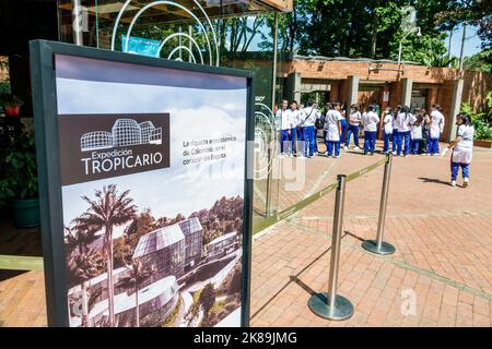 Bogota Kolumbien,Engativa Calle 63 Jardin Botanico de Bogota¡ Jose Celestino Mutis Botanischer Garten,sign information Expedicion Tropicario Tropical exp Stockfoto