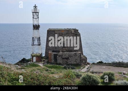 Massa Lubrense - Torre Minerva all'estremità di Punta Campanella Stockfoto