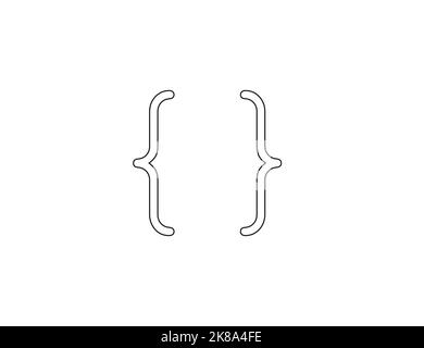 Geschweifte Klammer, Klammersymbol. Vektorgrafik. Stock Vektor