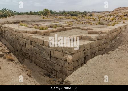 Ruinen des alten Tempels Soleb im Sudan Stockfoto