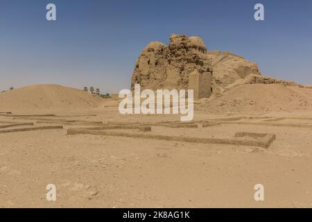 WESTERN Deffufa, adobe Tempel Ruinen in der alten Stadt Kerma, Sudan Stockfoto