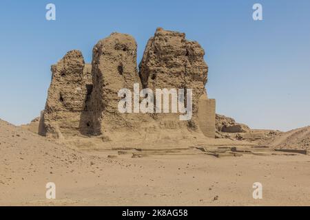 WESTERN Deffufa, adobe Tempel Ruinen in der alten Stadt Kerma, Sudan Stockfoto