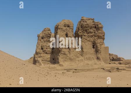 WESTERN Deffufa, adobe Tempel Ruinen in der alten Stadt Kerma, Sudan Stockfoto