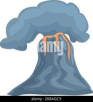 Vulkanische Abschnitt Symbol Cartoon-Vektor. Vulkanausbruch. Inselrauch Stock Vektor