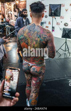 30. Internationale Tattoo Convention 23. Bis 25.09.2022 in der Arena in Berlin-Treptow, Tattoo Messe, Event Stockfoto