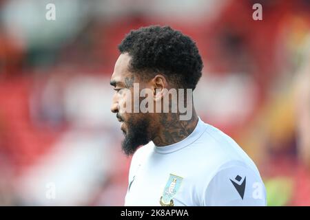 Lincoln, Großbritannien. 22. Oktober 2022. Mallik Wilks #7 von Sheffield Mittwoch während des Sky Bet League 1-Spiels Lincoln City gegen Sheffield Mittwoch im Gelder Group Sincil Bank Stadium, Lincoln, Großbritannien, 22.. Oktober 2022 (Foto von Arron Gent/News Images) in Lincoln, Großbritannien am 10/22/2022. (Foto von Arron Gent/News Images/Sipa USA) Quelle: SIPA USA/Alamy Live News Stockfoto