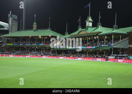 22.. Oktober 2022; SCG, NSW, Australien: World Cup Cricket T20, Australien gegen Neuseeland: Mitglieder stehen am Sydney Cricket Ground Credit: Action Plus Sports Images/Alamy Live News Stockfoto