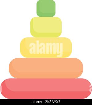 Pyramid Spielzeug Symbol Cartoon Vektor. Kindergeschäft. Spielzeugregal Stock Vektor