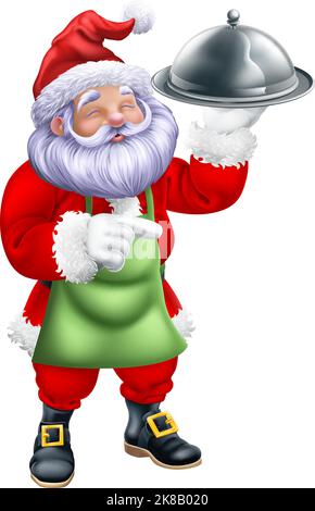 Weihnachtsmann Vater Weihnachten Essen Chef Stock Vektor